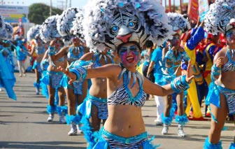 Colorful Carnaval de Barranquilla dancers